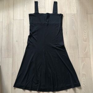 Vintage Calvin Klein Square Neck Black Midi Dress Size XS